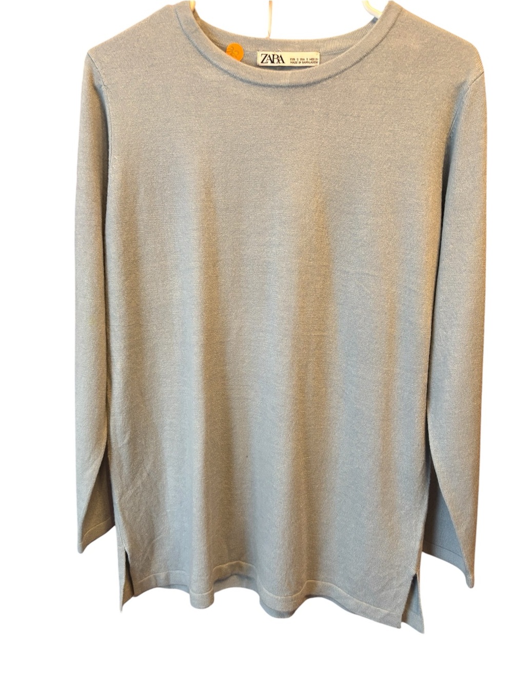 Zara Light blue Crewneck Long Sleeve Top